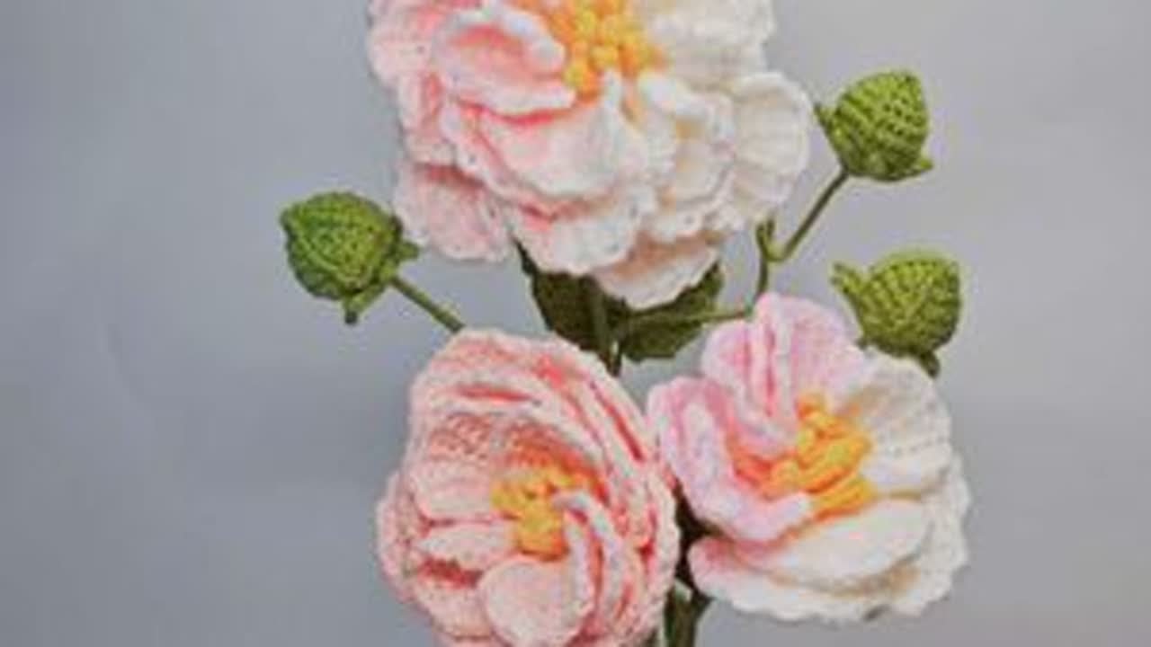 芙蓉花钩织教程五：叶子#爱钩织 #钩针编织 #钩织教程 #叶子钩织
