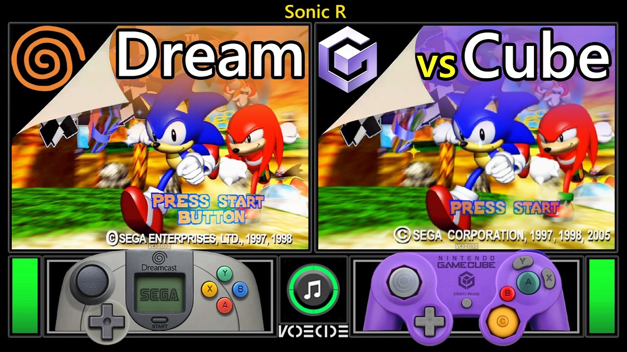Sonic R (Dreamcast vs GameCube) Real Hardware Comparison