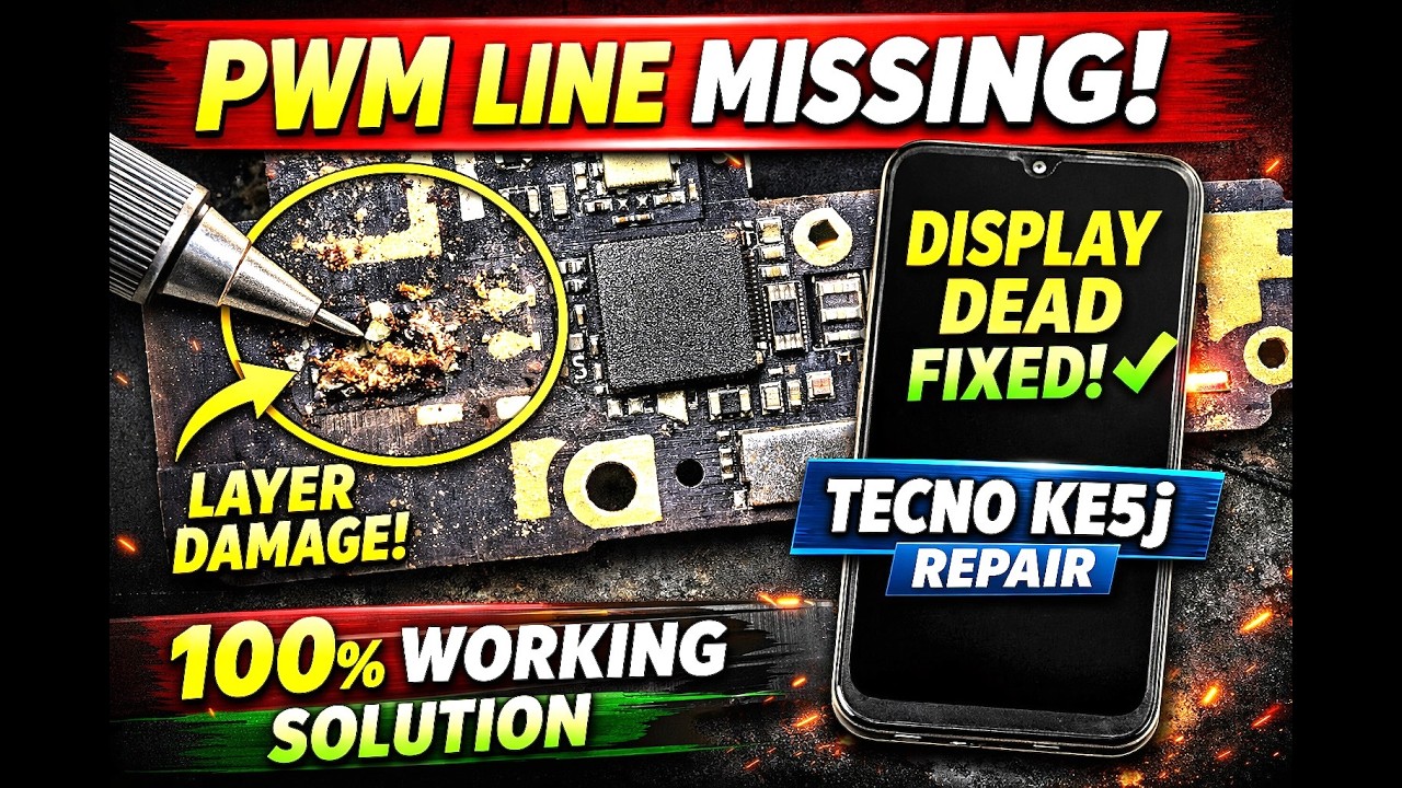 Tecno KE5j (spark 6 go) PWM Line Missing Repair 😱 | Layer Damage Solution | Dead Display Fix