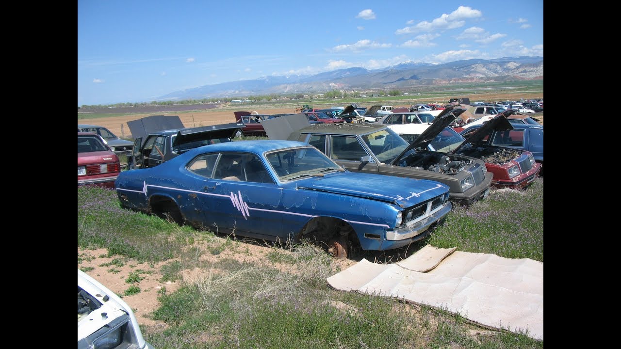 Old cars in junkyards of Utah