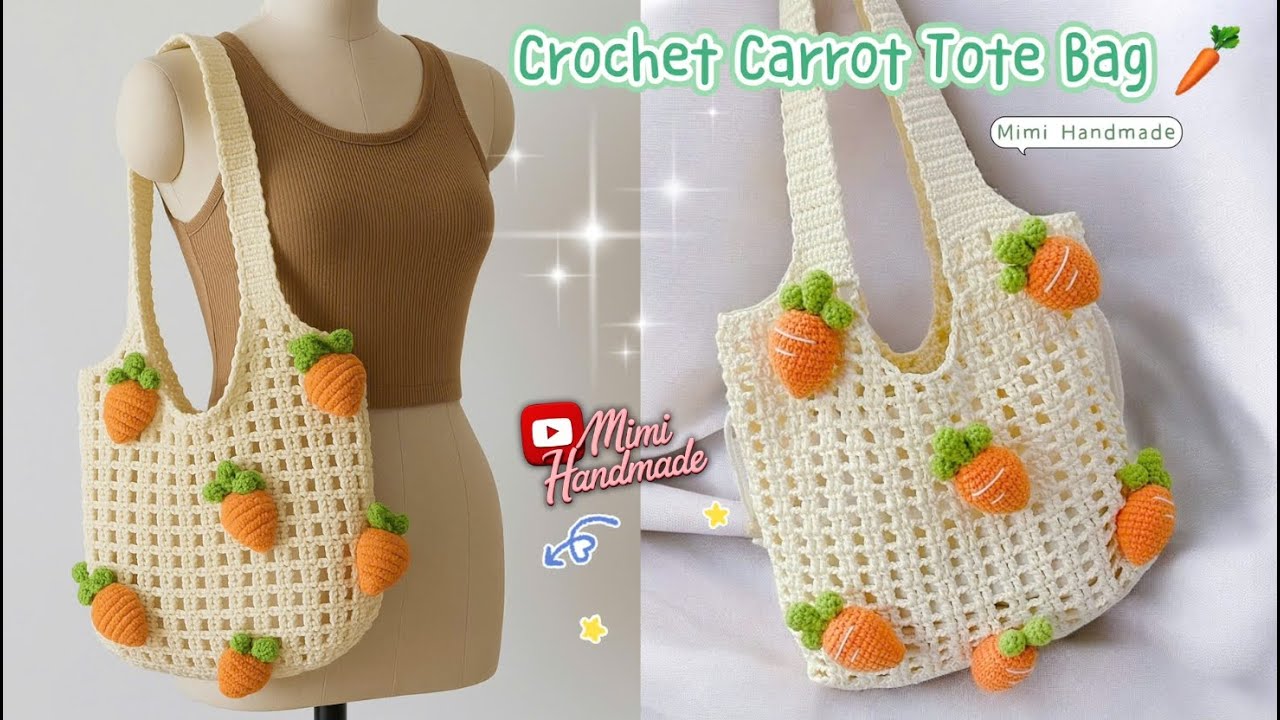 Móc Túi Tote Cà Rốt Siêu Xinh 🥕 Crochet Tote Bag Tutorial | Mimi Handmade