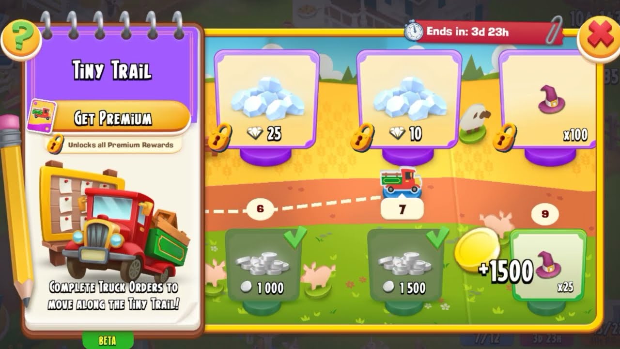 Tiny trail truck event in hayday. 