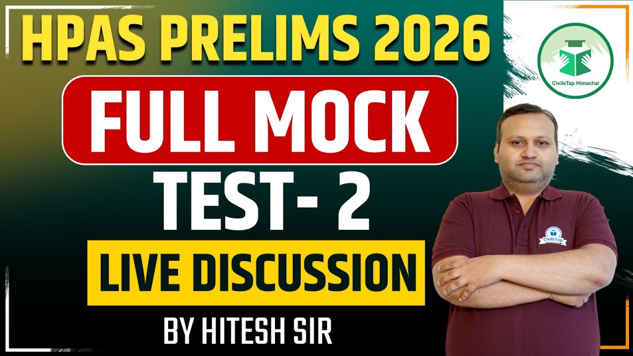 HPAS Prelims 2026 | Full Mock | Test-2 | Live Discussion | Civilstap | By Hitesh Sir