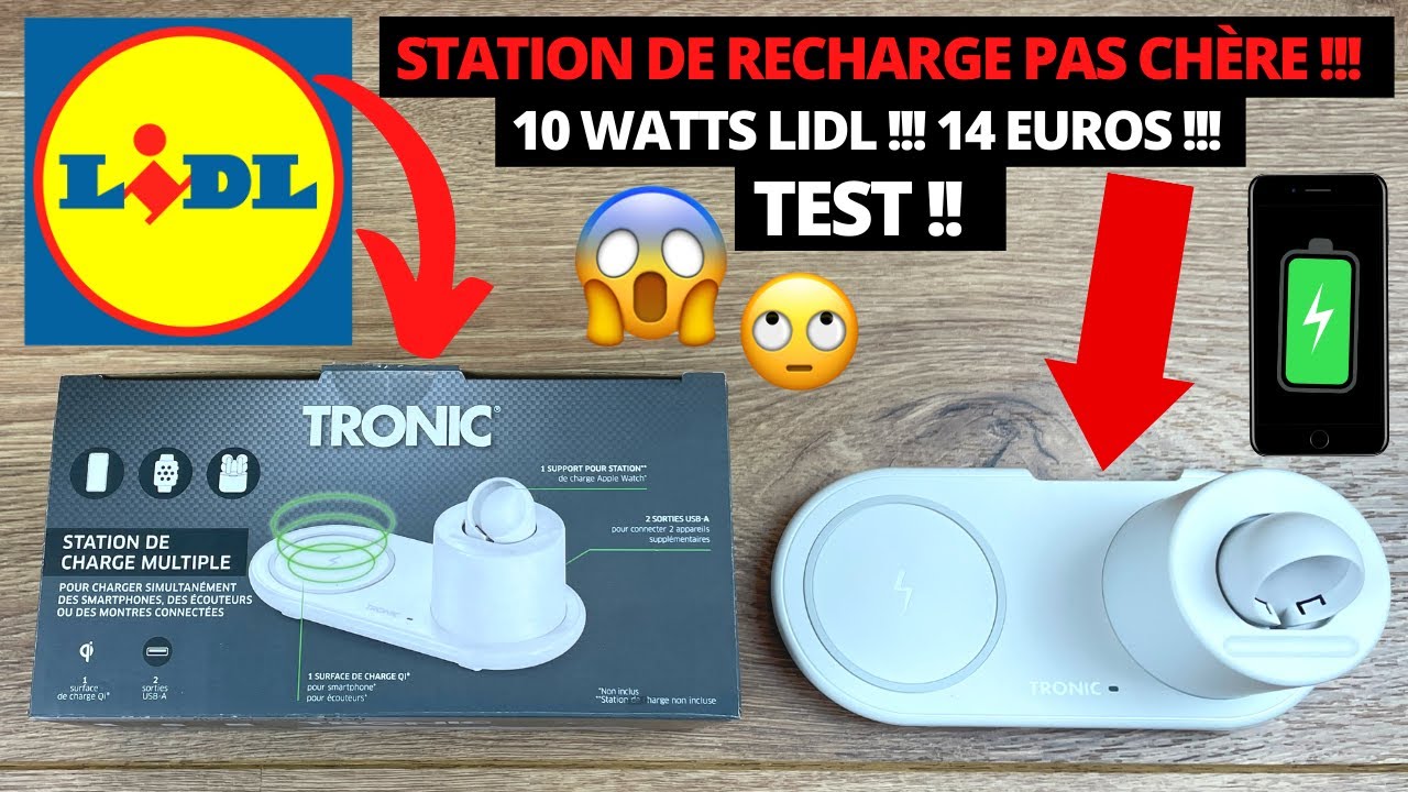 STATION DE CHARGE SANS FIL DE CHEZ LIDL !! STATION DE RECHARGE TRONIC &Agrave; 12 EUROS DE CHEZ LIDL ! TEST