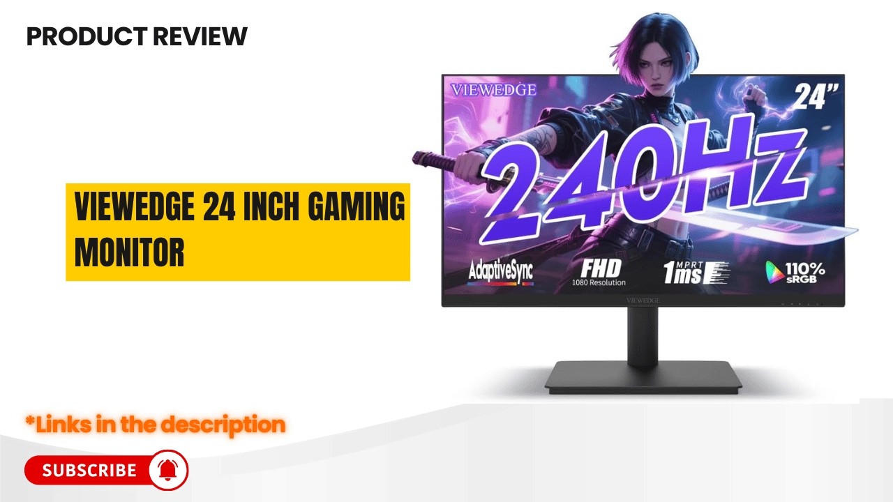 Обзор игрового монитора Viewedge 24 дюйма, 240 Гц | Тест производительности VA 1 мс, Adaptive Syn...