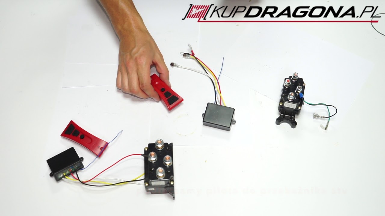 Podłączenie pilota do przekaźnika wyciągarki elektrycznej Dragon Winch