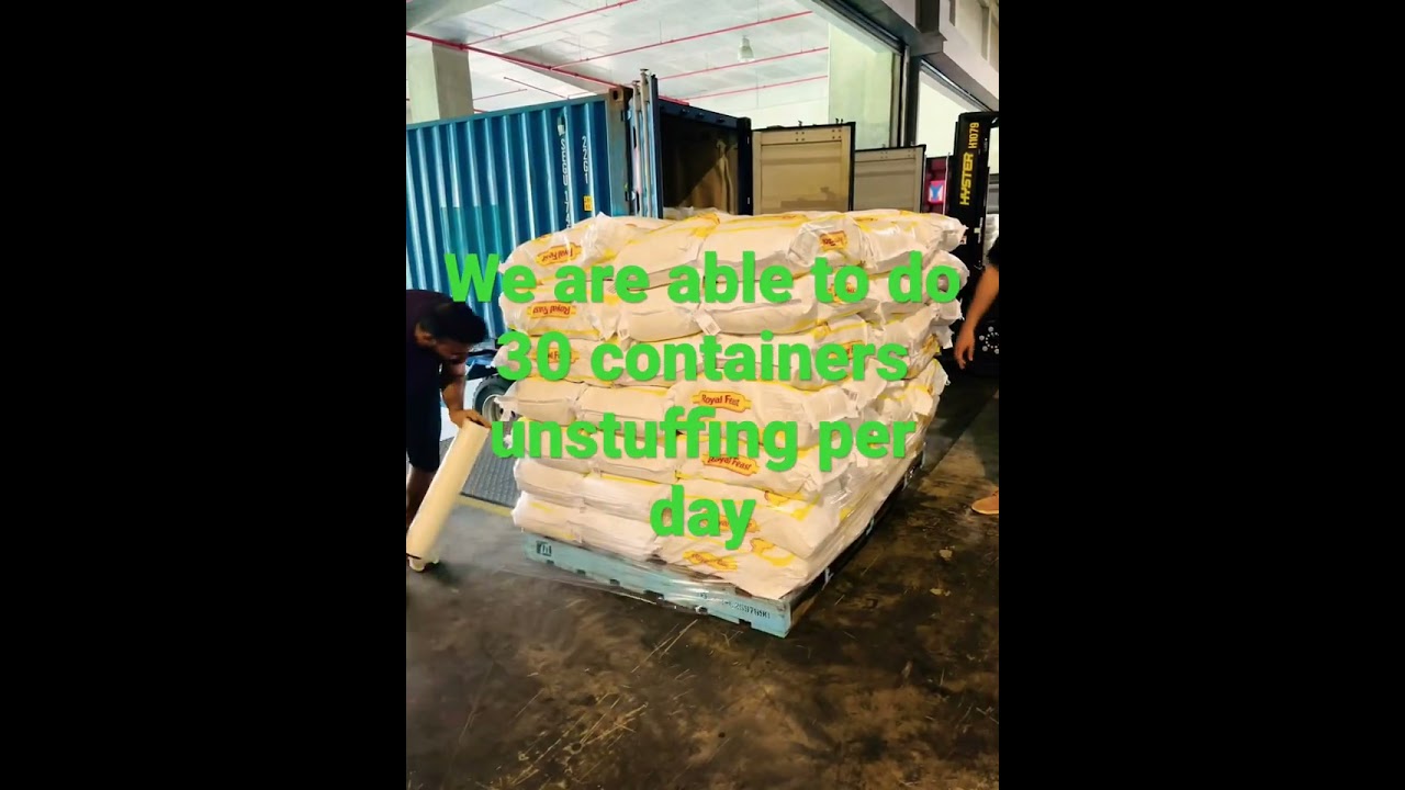 Virogreen Global Logistics destuffing container.