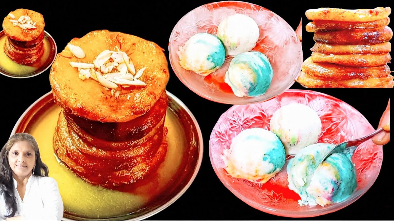 होली स्पेशल-रंग बिरंगी आइसक्रीम और गेहूं के आटे से बना मालपुआ#Colourful Ice Cream And Malpua#
