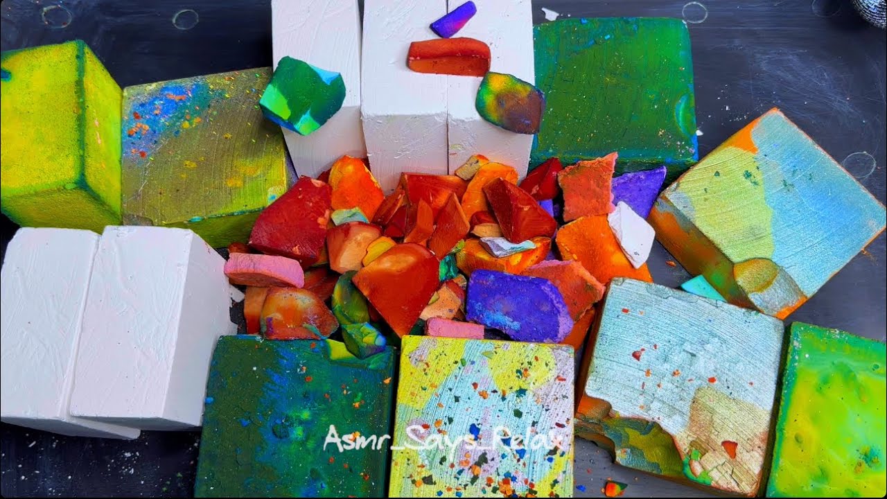 ASMR | Mica Dyed And Green Dyed Chalk | Dyed Chunks | Plain Janes