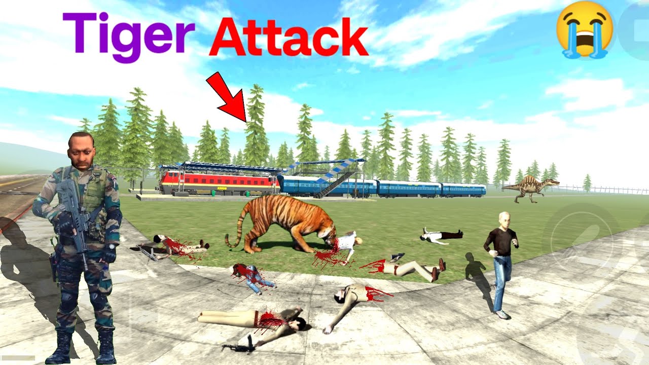 Tiger Attack 🐅 😭In Indian Bikes Driving 3D 🤗 New Latest Tiger Funny Video 👏 New Latest Army Story 👍😛