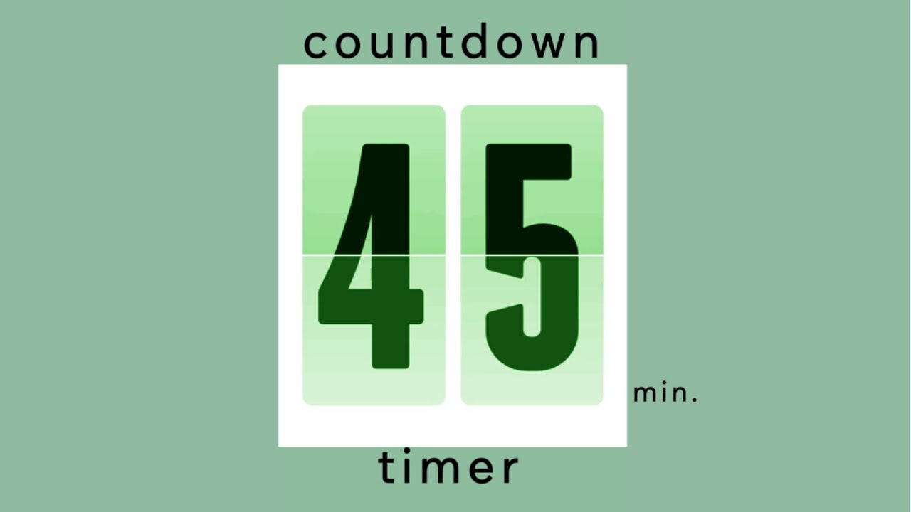 45 min countdown timer / mint design • flip timer • no music • only bell / productivity