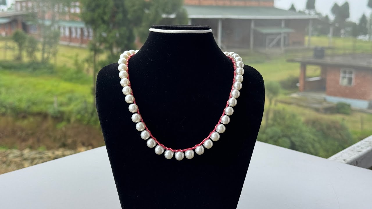 Easy Pearl Beaded Necklace | Beginners Friendly |Beaded Jewelry 