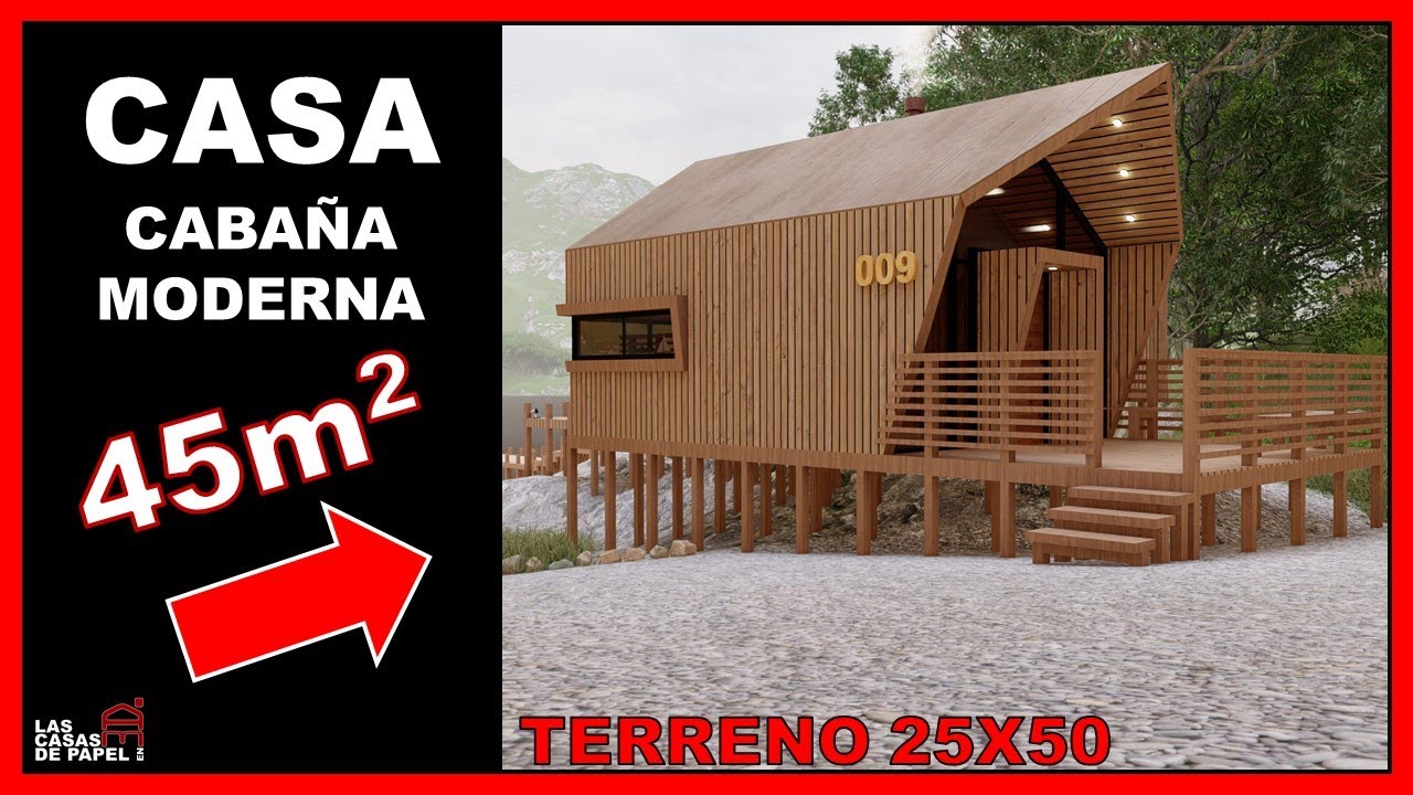 CASA MODERNA tipo CABAÑA ► Recorrido VIRTUAL 3D de Casa LICANRAY # 009 🏡✔