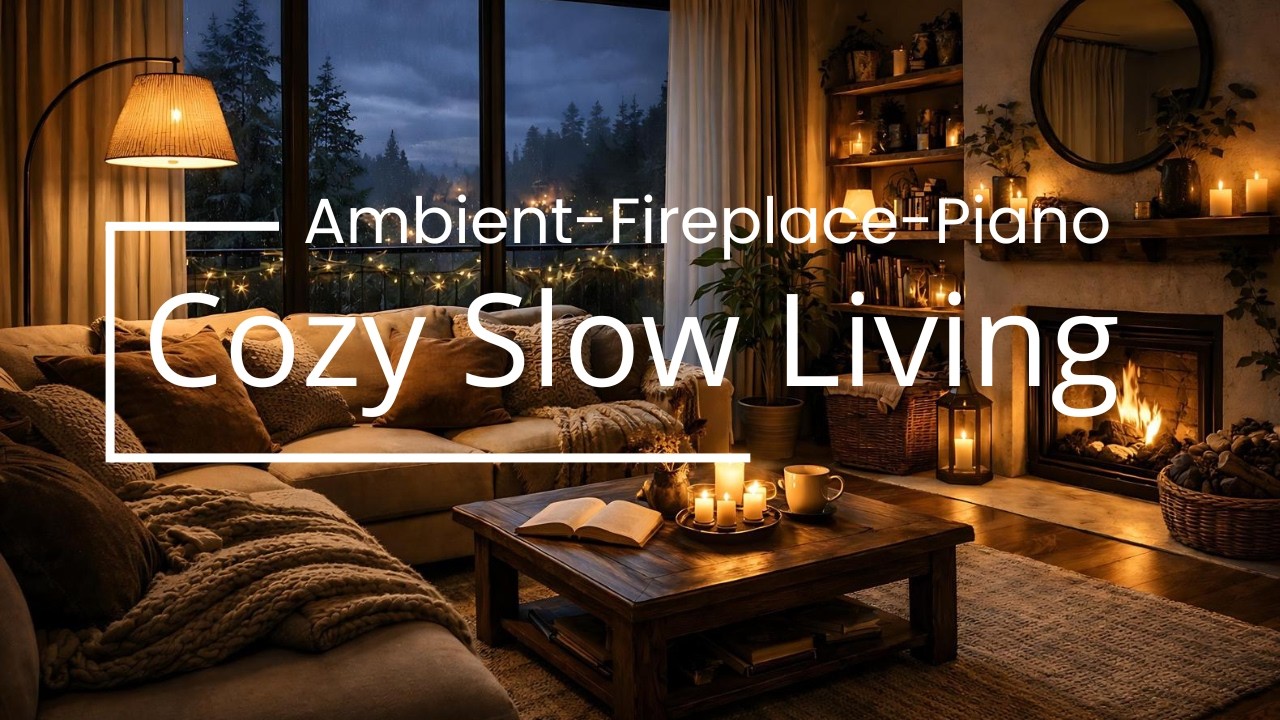 Fireplace Piano Ambience - 2 Hours Relaxing for Study & Sleep