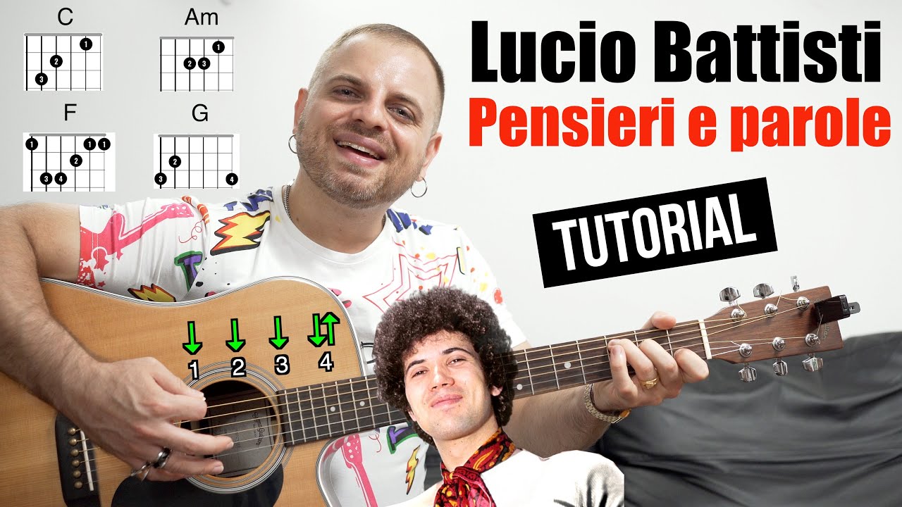 TUTORIAL CHITARRA | Lucio Battisti - Pensieri e parole | Accordi, Testo, Ritmo