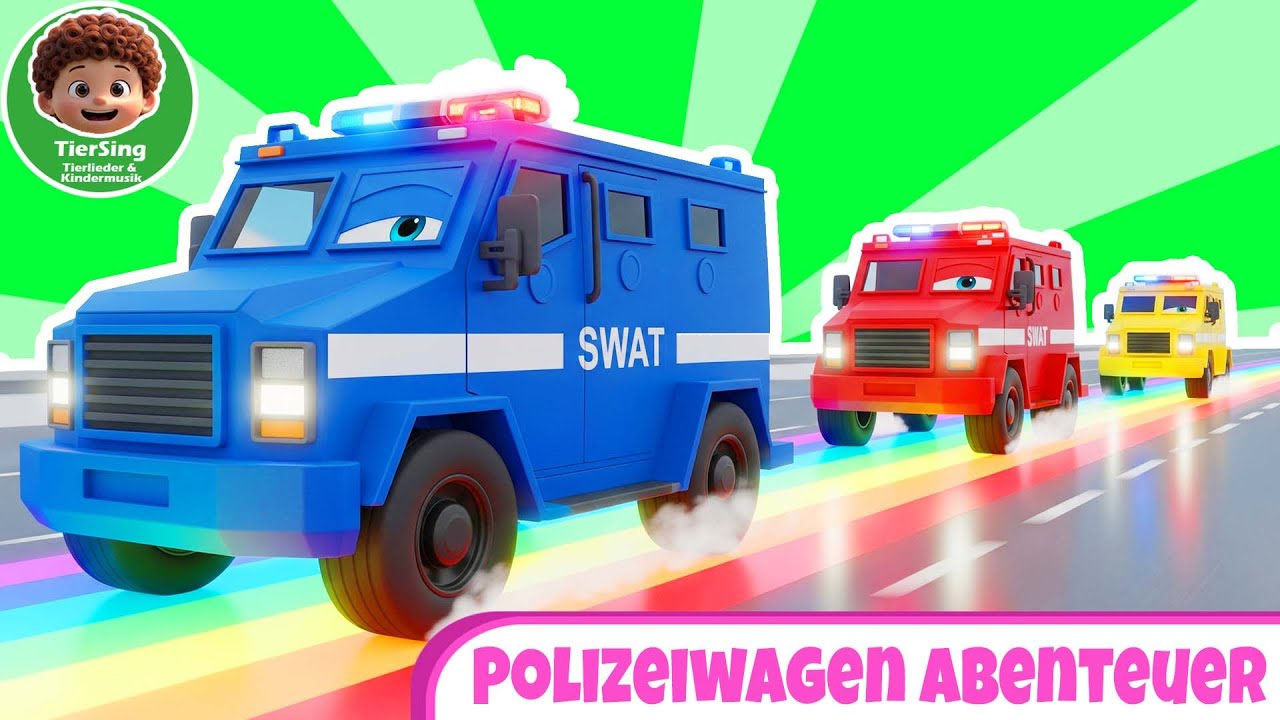 🚓 Polizeiwagen Abenteuer | Polizei Lied & Buchstaben lernen 🎵 TierSing – Kinderlieder & Lernlieder