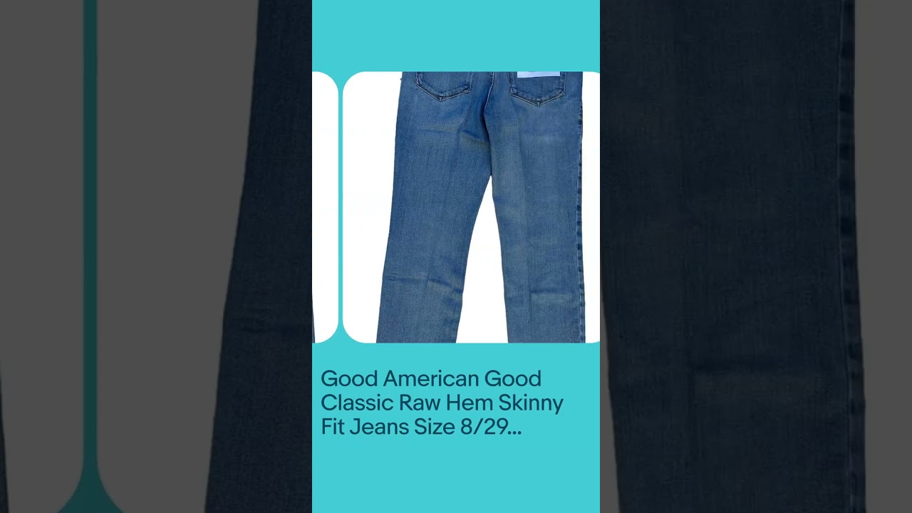 Good American Good Classic Raw Hem Skinny Fit Jeans Size 8/29 Indigo352 GCC802T