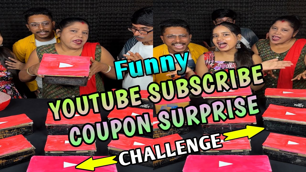 Youtube Subscribe Coupon Surprise Funny Game Challenge With Family