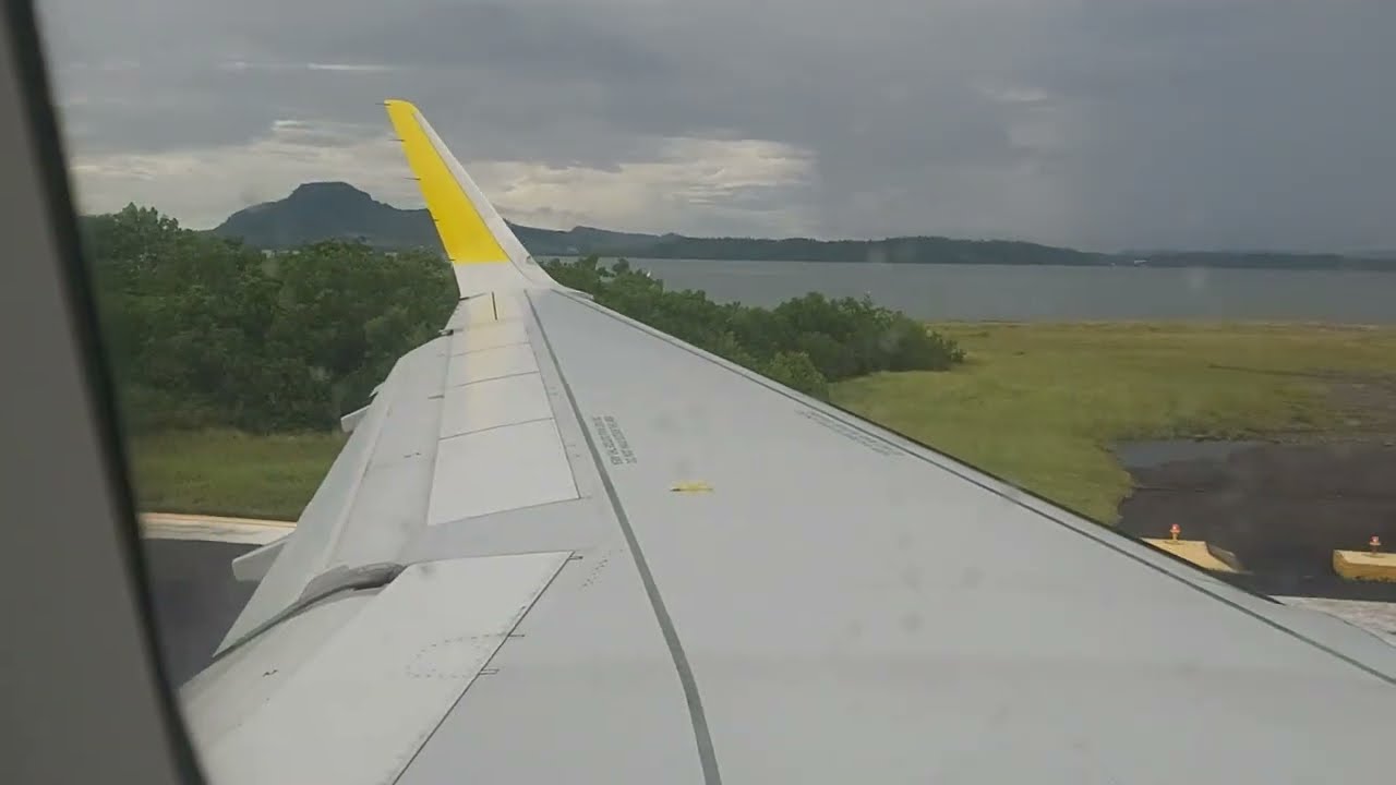 CLOUDY TAKEOFF! Cebu Pacific Airbus A320-214 Taxi and Takeoff at Tacloban Airport