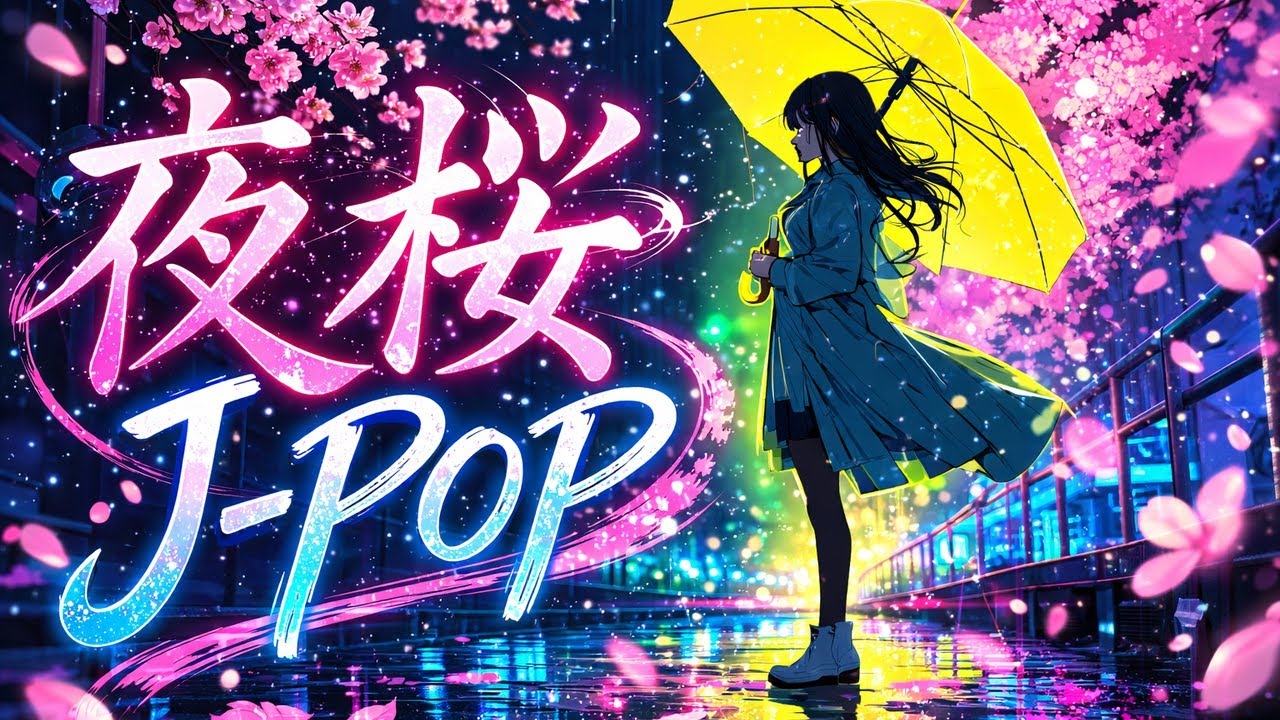 [夜桜J-POP] | 月灯りリバーサイドの恋風アルバム | [Night Sakura J-POP] | Riverside Moonlight Love Breeze Album