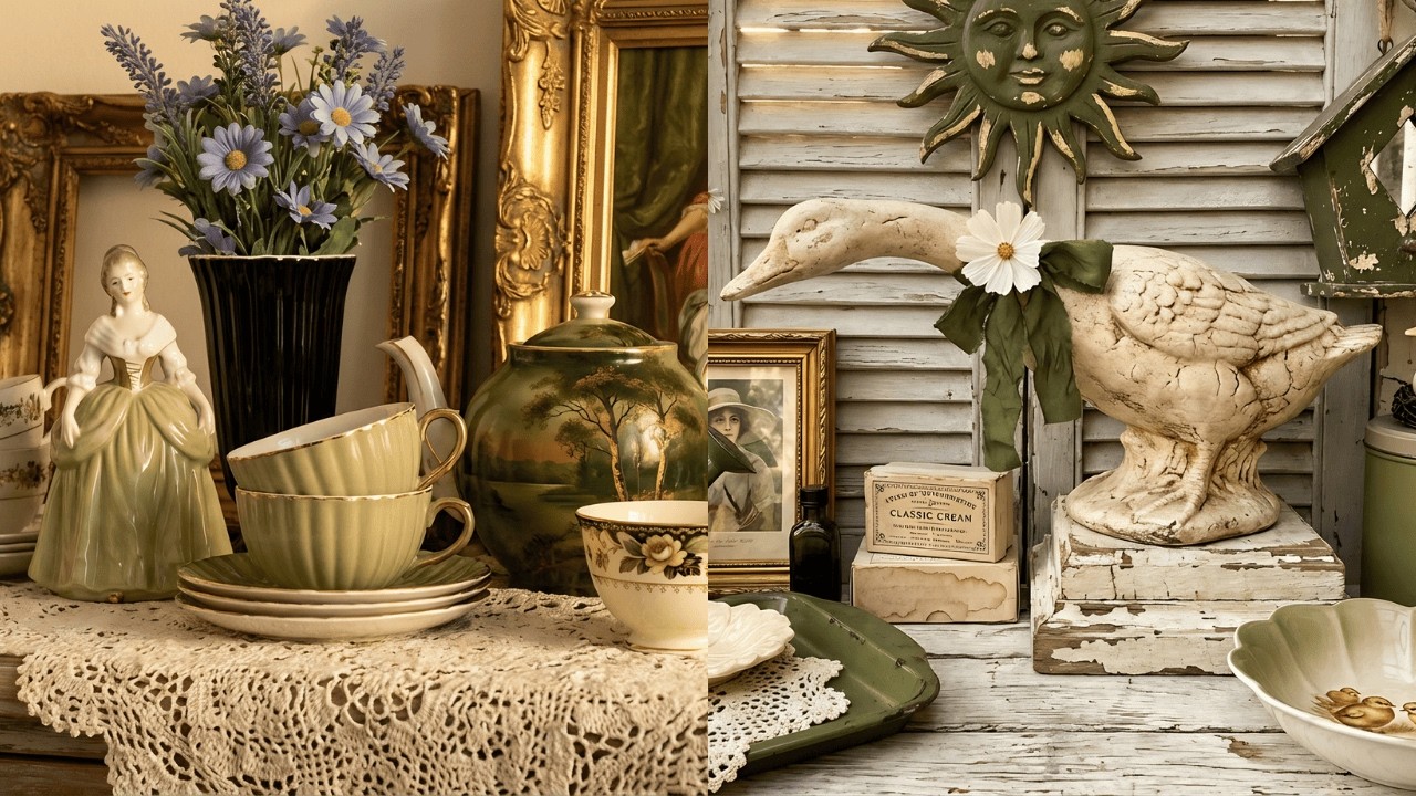 OLIVE & CREAM CHARM: Timeless Shabby Chic Cottage Farmhouse Home Decor Ideas