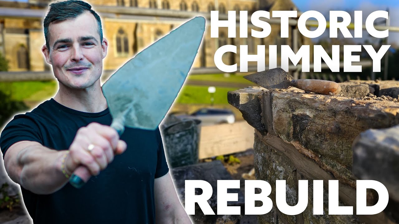 Rebuilding a chimney from the 1800s #construction #bricklaying #homeimprovement
