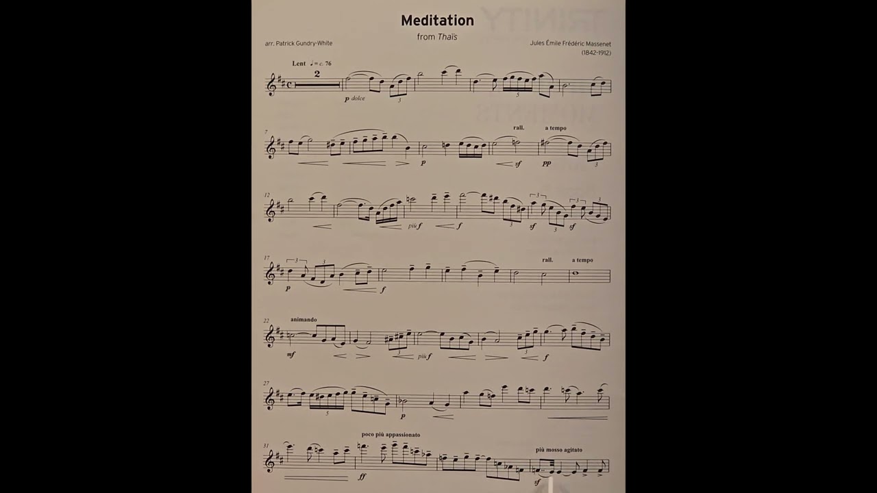 Meditation by Jules Emile Frederic Massenet piano accompaniment at rehearsal speed