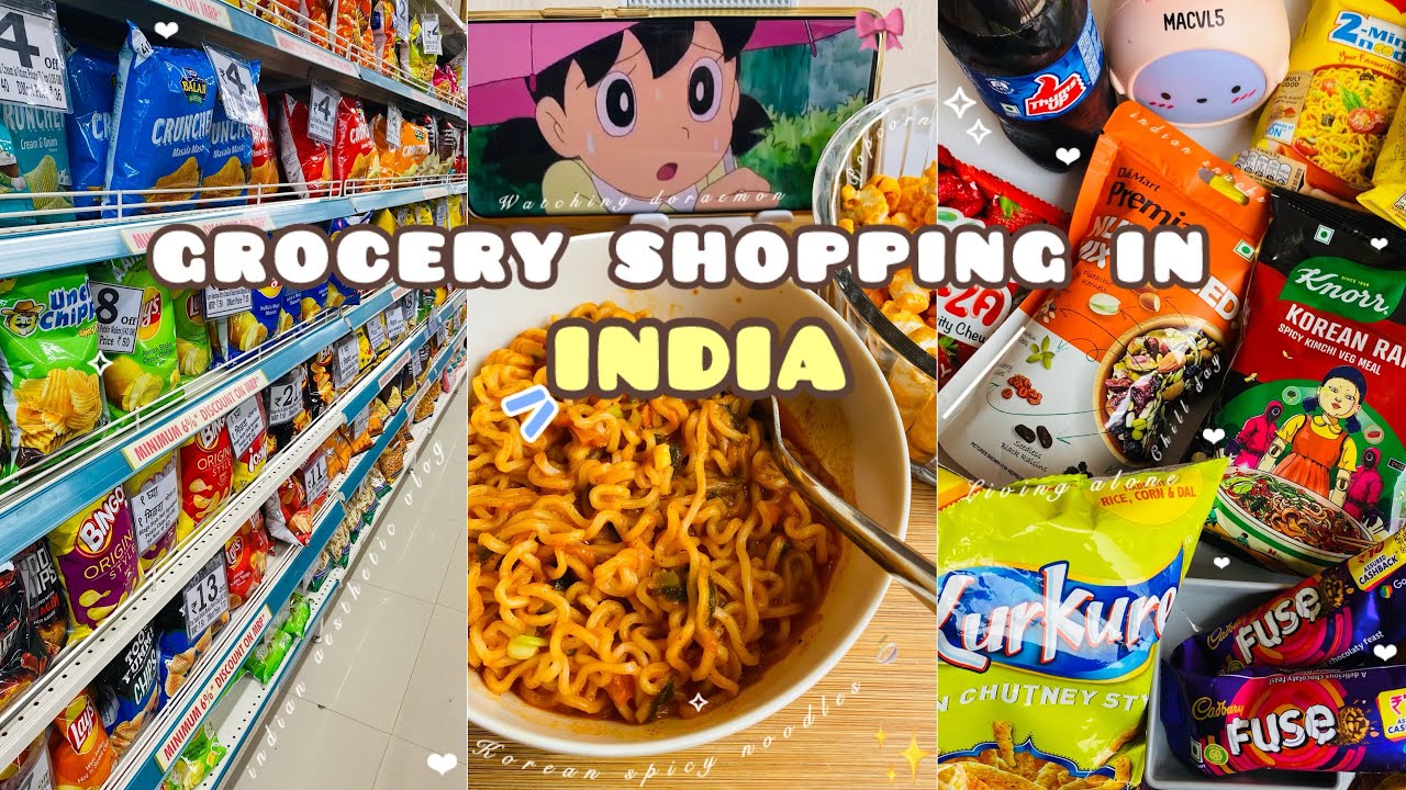 A Day in my life 🎀 | Grocery Shopping in India 🇮🇳  | Korean spicy noodles 🌶️ | Aesthetic ASMR vlog 🍃