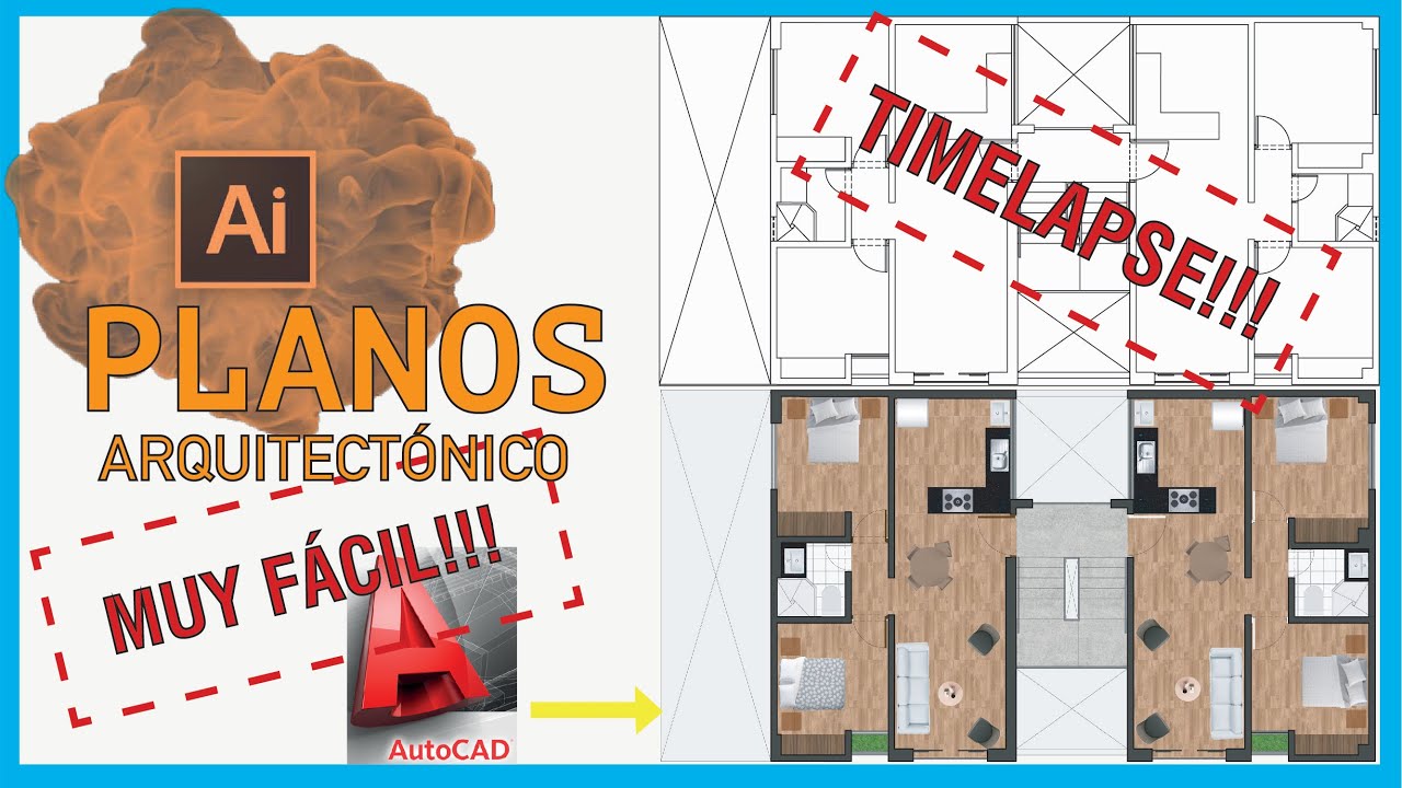 ✍✍ILLUSTRATOR PARA ARQUITECTOS✍Planos Arquitectónicos en Illustrator🎨APLICAR TEXTURA🎨Photoshop