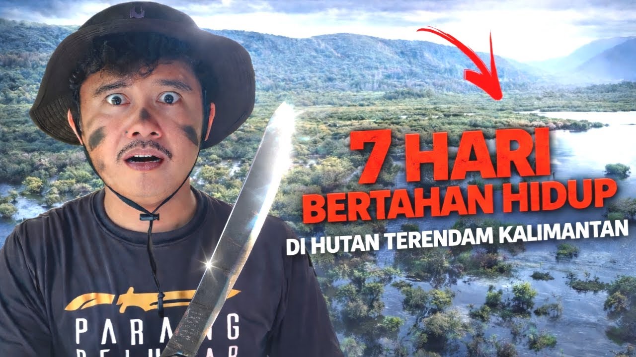 7 hari bertahan hidup di hutan terendam Membangun shelter,berpetualang & berburu