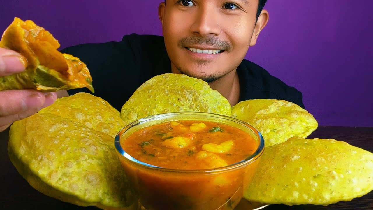 Eating Koraishutir kochuri  With Aloo ki Sabji | Matar Puri | Spicy Aloo Gravy | Eating Show 