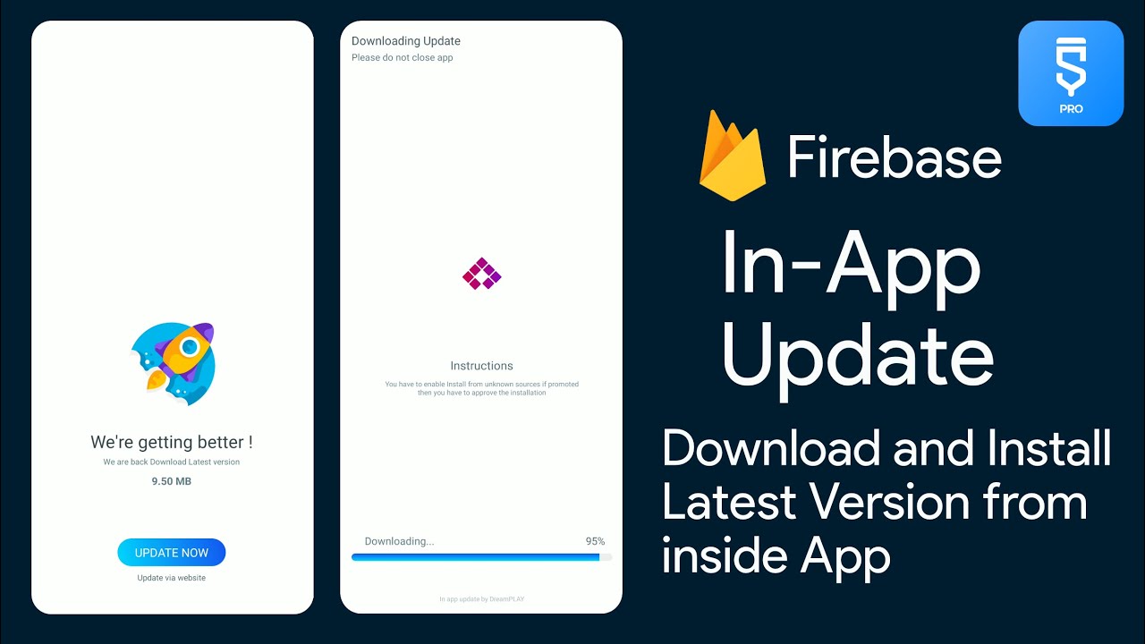 In App Update, Download and update a app from the app itself using Firebase in Sketchware -DreamPLAY