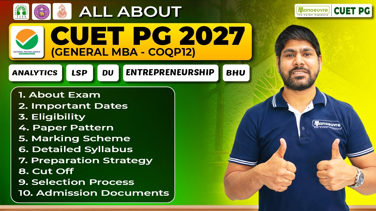 All About CUET PG 2027 (General MBA-COQP12) | Dates | Eligibility |Syllabus |Paper Pattern | Cut Off