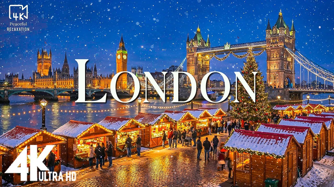The Magic of Christmas in London | A Festive Winter Atmosphere (4K) 🎄✨ Magical Holiday Lights