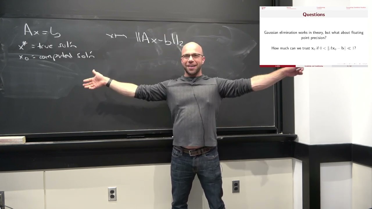 Applied Numerical Algorithms, fall 2023 (lecture 5):  Condition number for linear systems