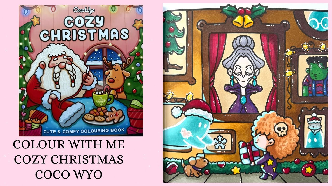 Cozy Christmas - Coco Wyo 🌸 Cozy Colour with me 🌸 Tutorial 🌸 Ohuhu alcohol markers 🌸 Ghost present