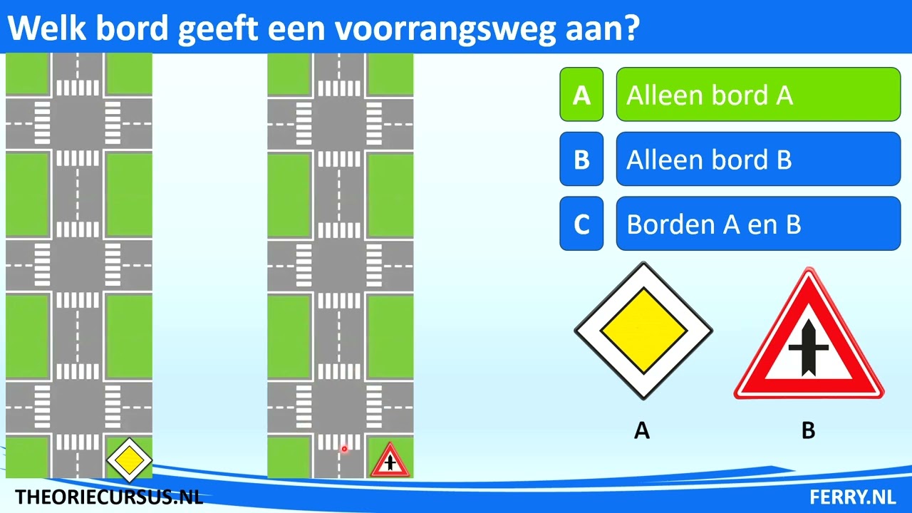 Verkeersborden - Voorrang - Videocursus -  Theorieles - Autotheorie - Scootertheorie - Motortheorie