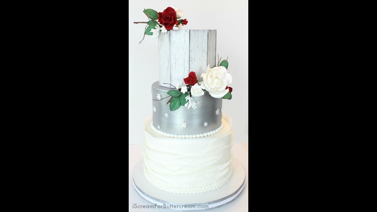 Rustic Elegant Silver Wedding Cake Tutorial