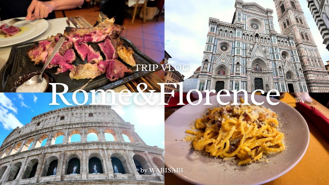 フィレンツェとローマ旅行のVlog!芸術と遺跡の街を行く!!ビステッカIカルボナーラ|イタリアワインを満喫