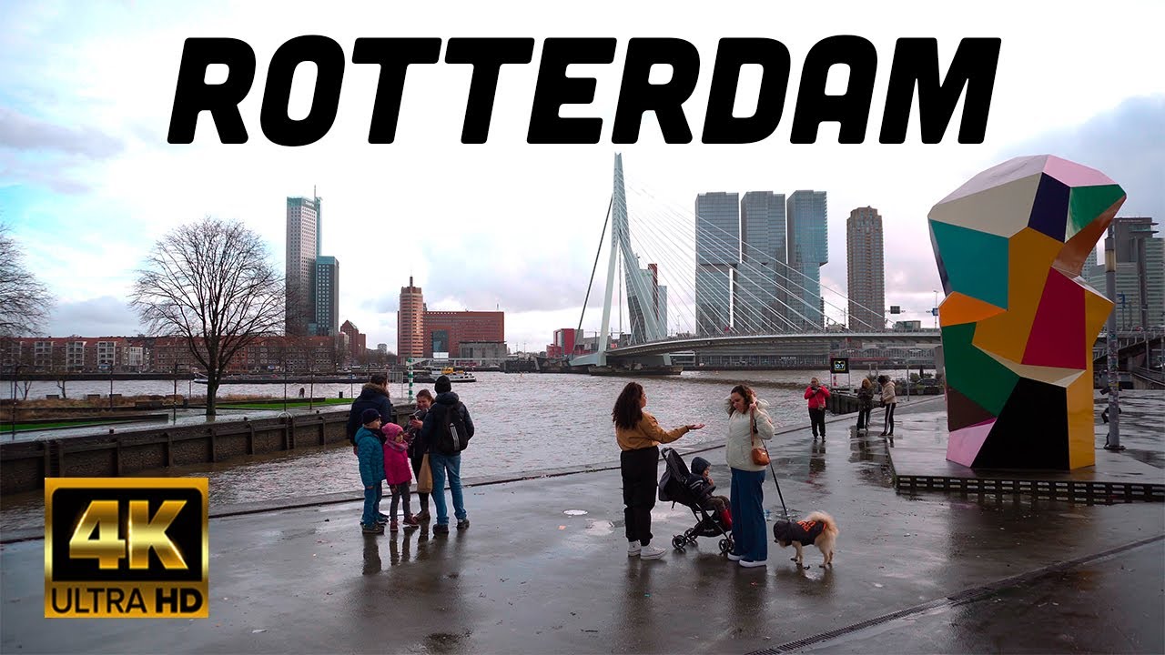 ROTTERDAM CITY WALK TOUR 2024 JANUARY 4K HDR