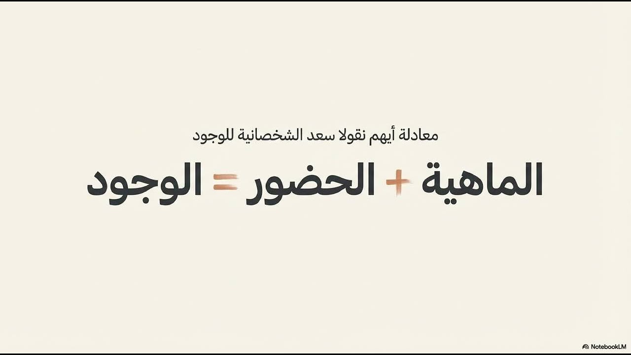 معادلة أيهم نقولا سعد الشخصانية للوجود ... الماهية + الحضور = الوجود.