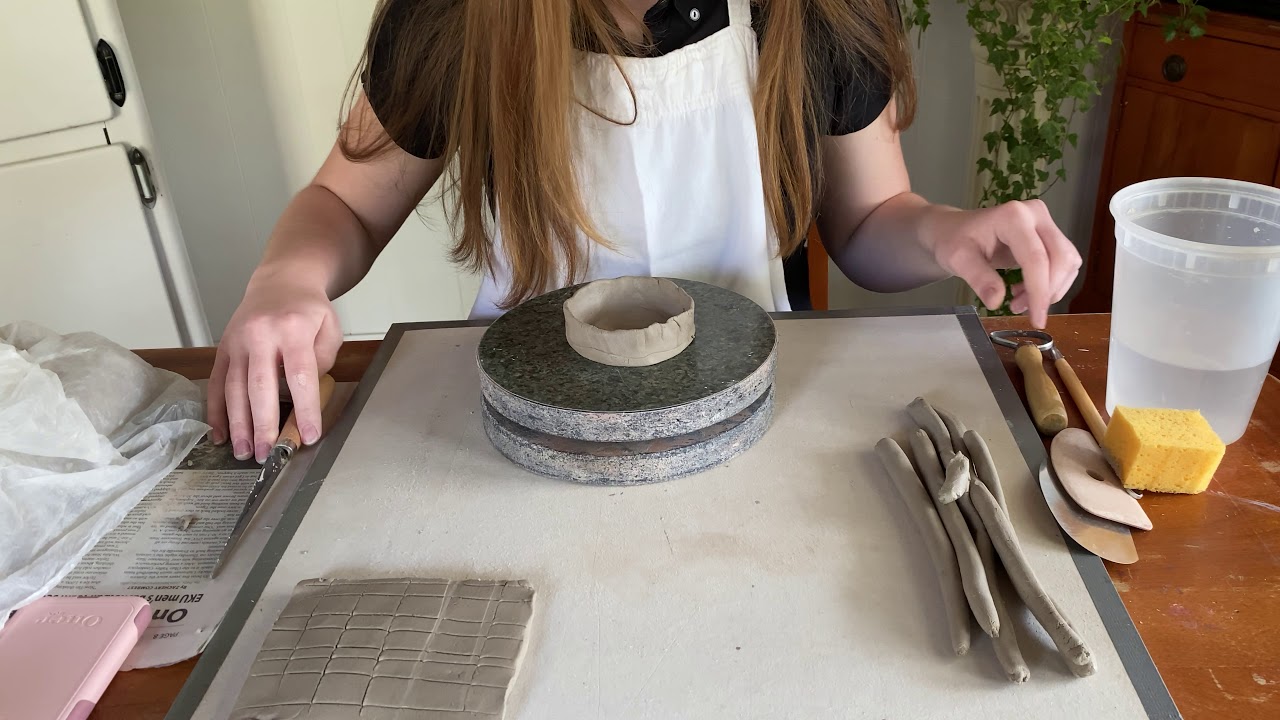 High School Clay Lesson Hand-building a Cup