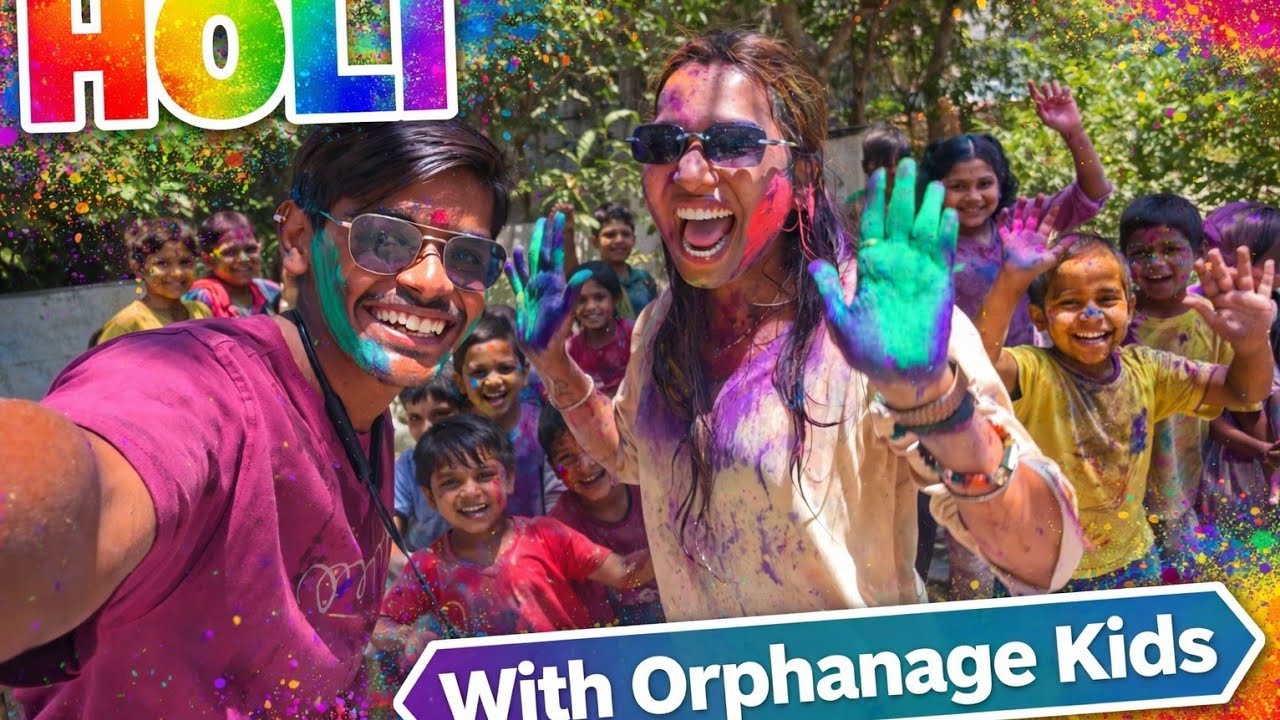 अनाथ मुलांच्या चेहऱ्यावरचा आनंदच आमचा खरा रंग. 💛|Best holi with Orphanage Kids ! #entertainment 