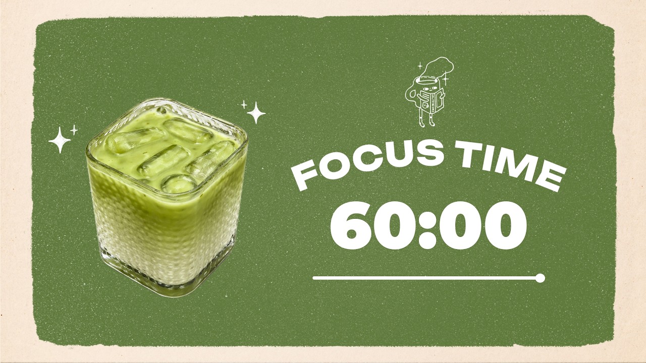 🧊 Study with Me | Iced Matcha Latte | 60/10 Timer | Chill Lo-fi 🎧 | 4 Hour Focus Session