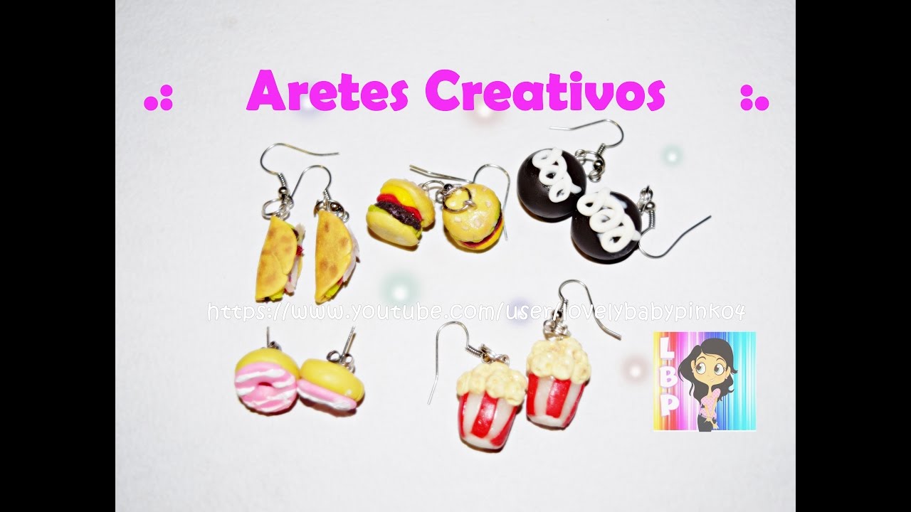 Hazlo tu misma Aretes creativos FACIL /  IDEA DE NEGOCIO Creaciones en porcelana fría Tutoriales
