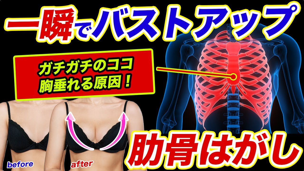 【肋骨はがし】垂れた胸を一瞬で持ち上げる！ふっくらバストにしたいならやってみて