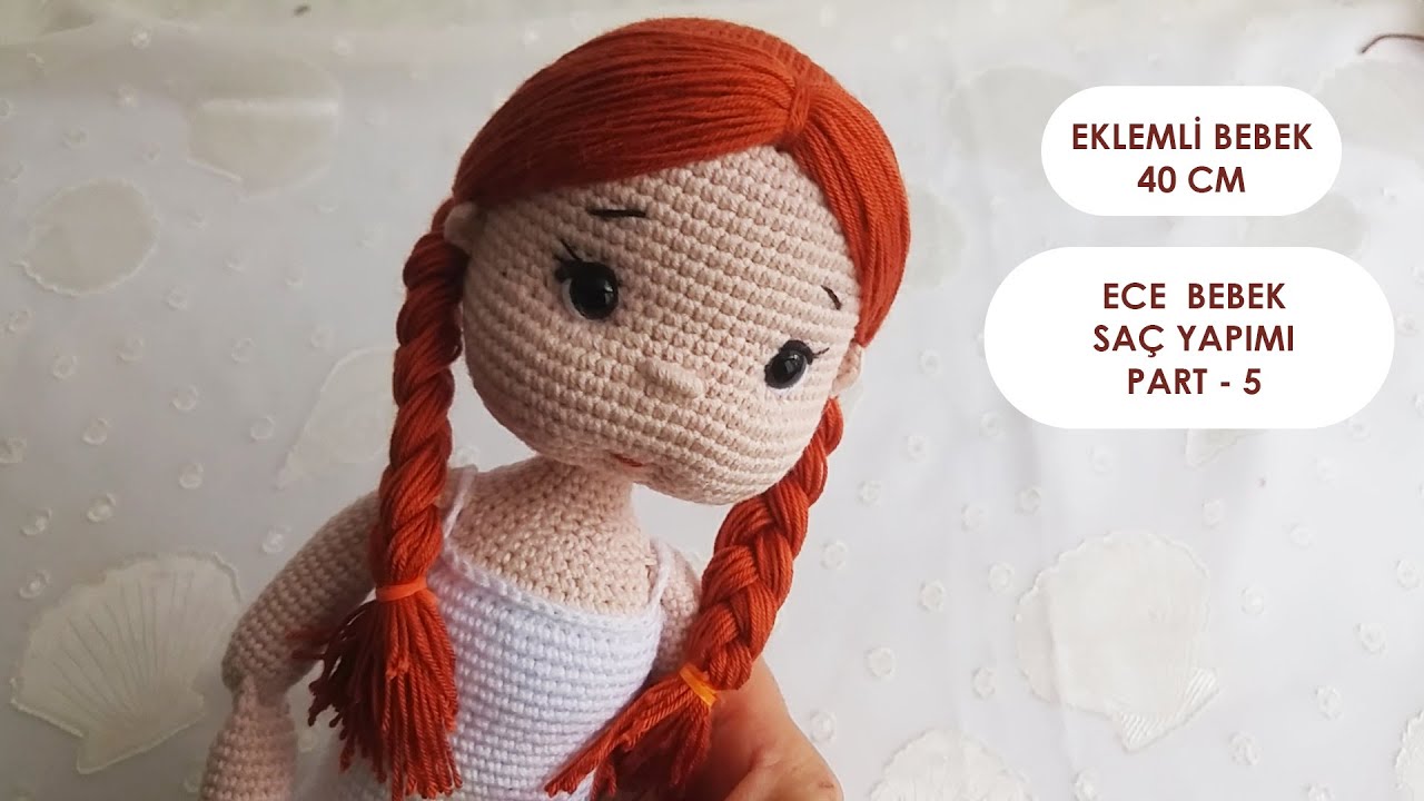 ECE Bebek saç yapımı part 5 (amigurumi doll hair making)(Englishsubtitle)