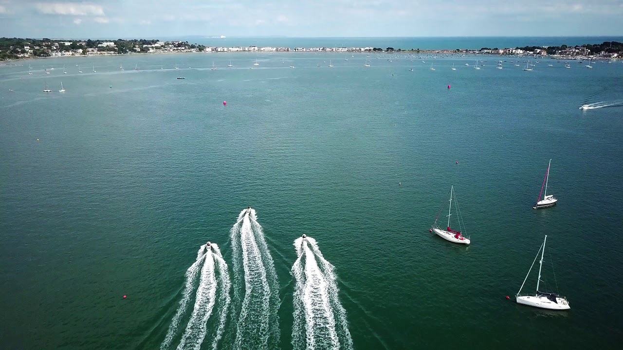 Poole Harbour - Fun with boats by Drone 4K