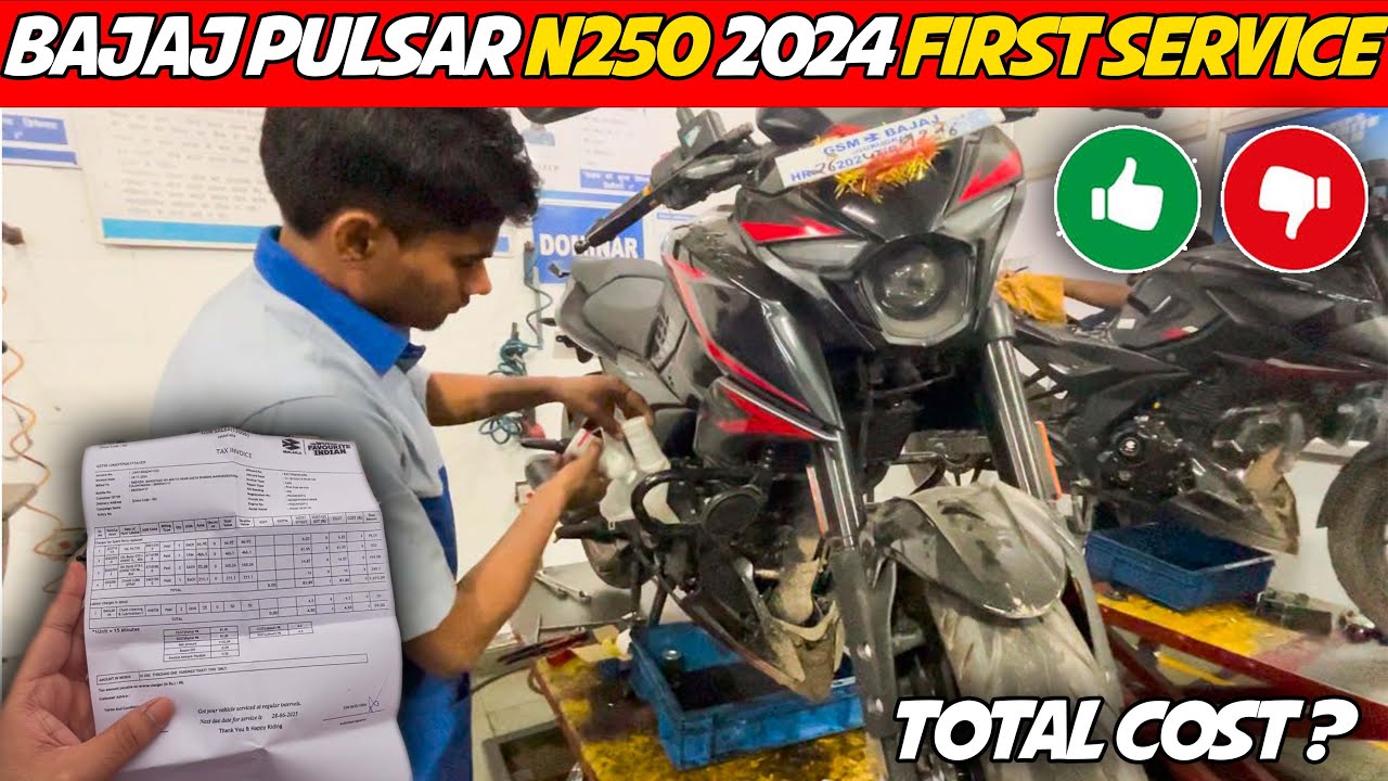 BAJAJ PULSAR N250 2024: FIRST SERVICE✅| TOTAL COST?💰| कुछ मज़ा नहीं आया😞|TURBO HOUSE