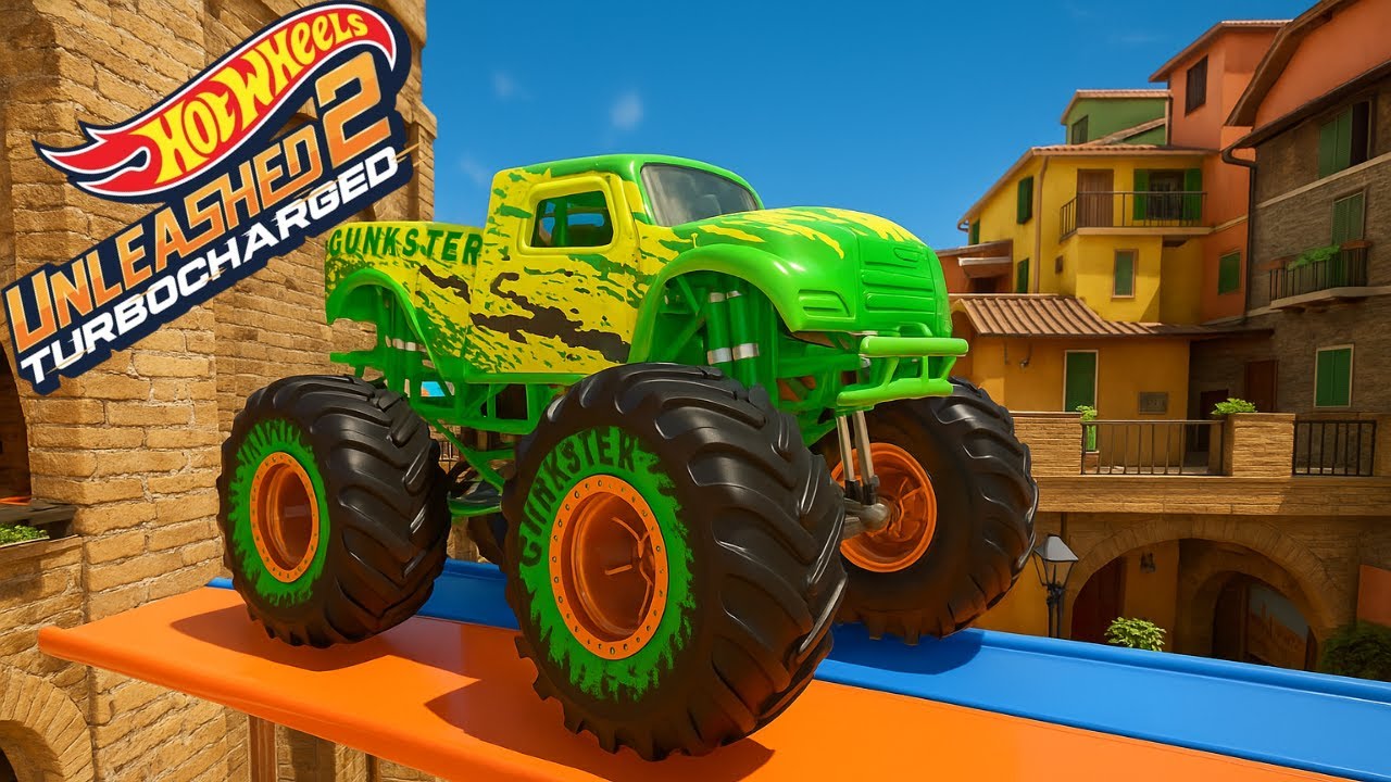 Hot Wheels Unleashed 2 Turbocharged: Showdown of Gunkster Monster Truck in Italian Village